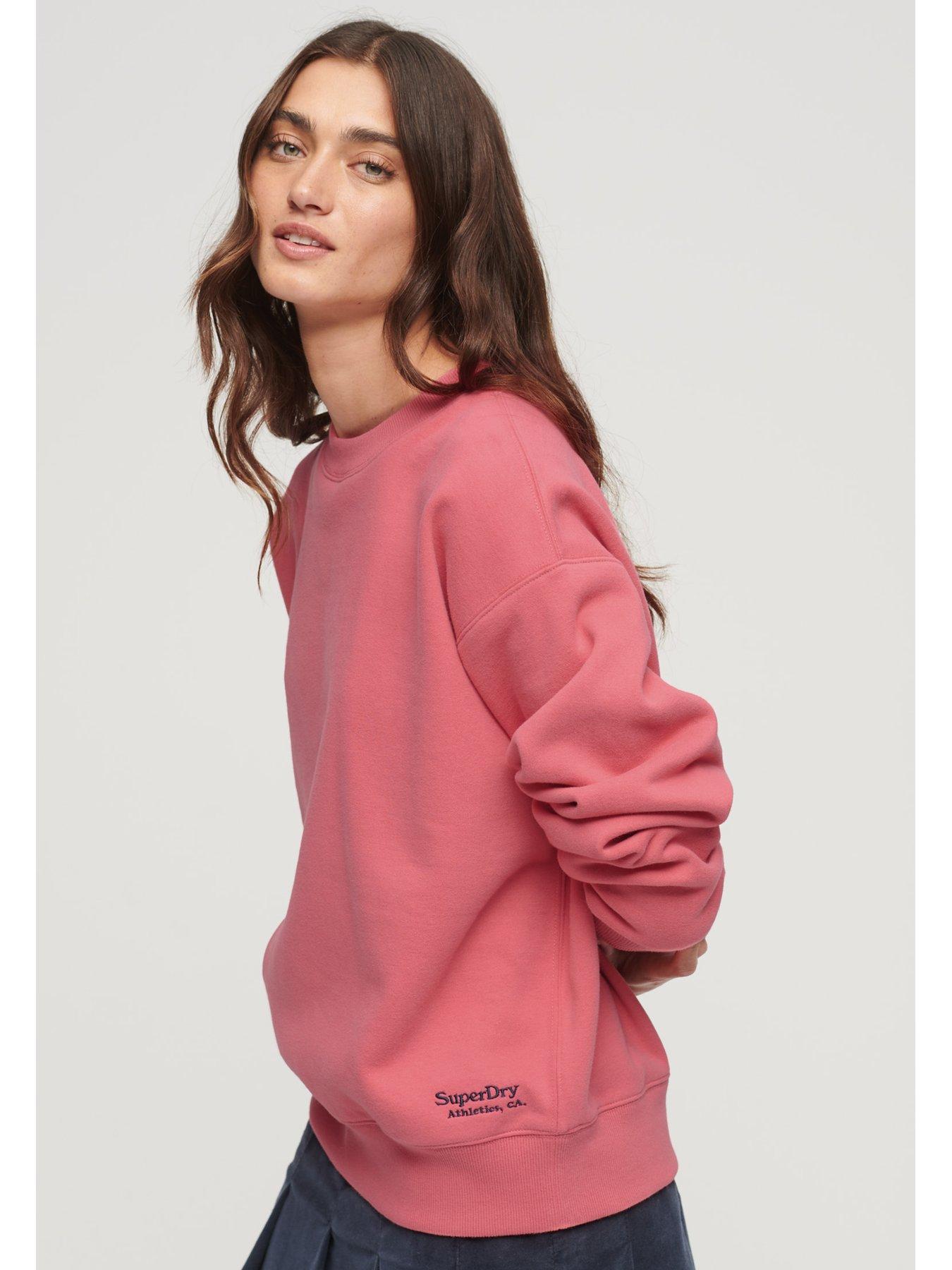 Superdry Essential Logo Relaxed Fit Sweatshirt Pink Very