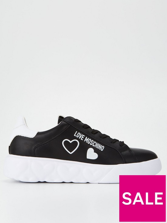 front image of love-moschino-heart-love-logo-trainers-black