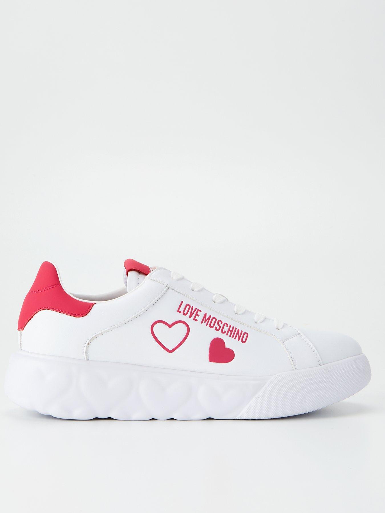 Love Moschino cup sole sneakers with heart in white