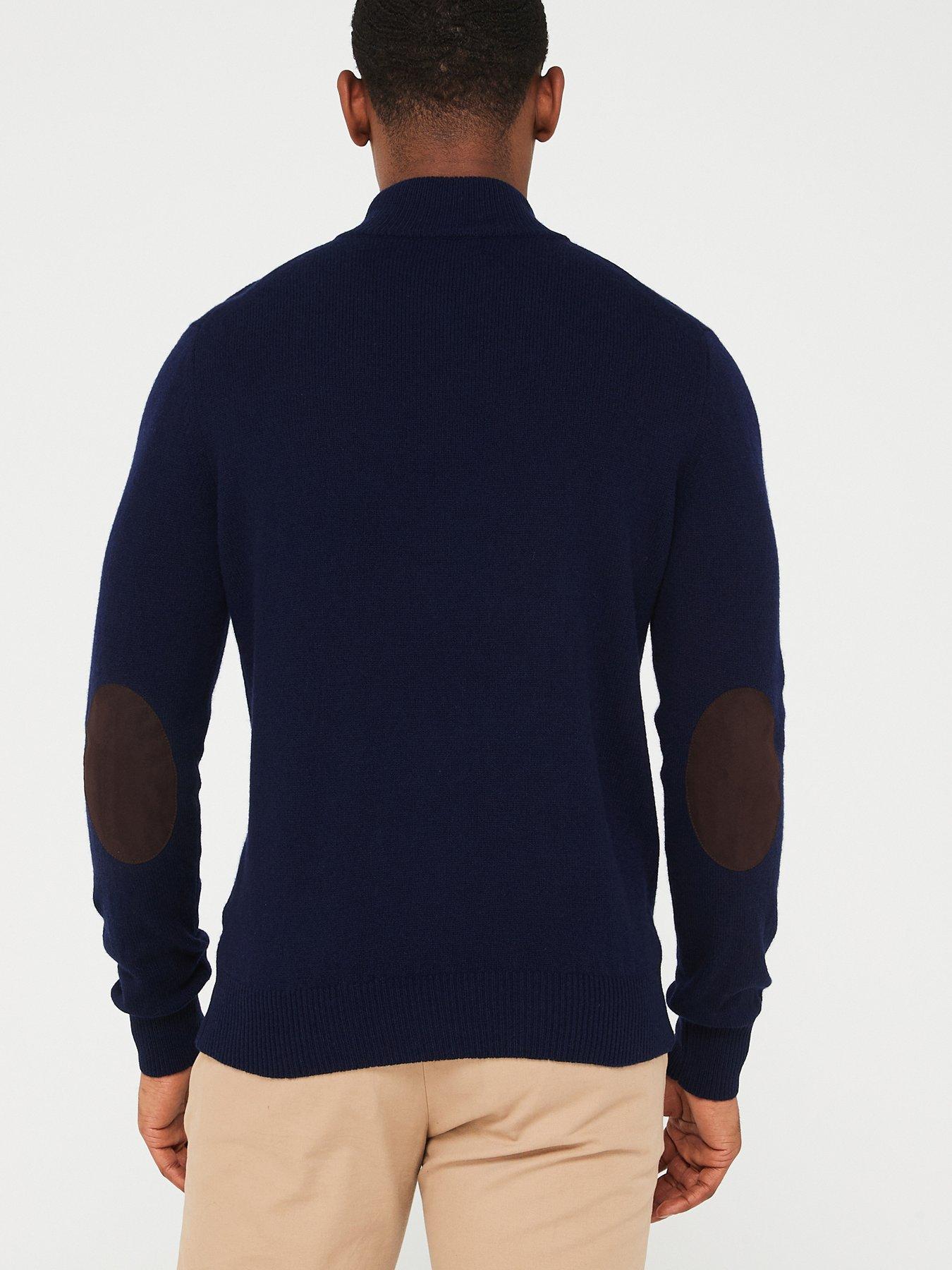 Men's quarter zip on sale sweater with elbow patches