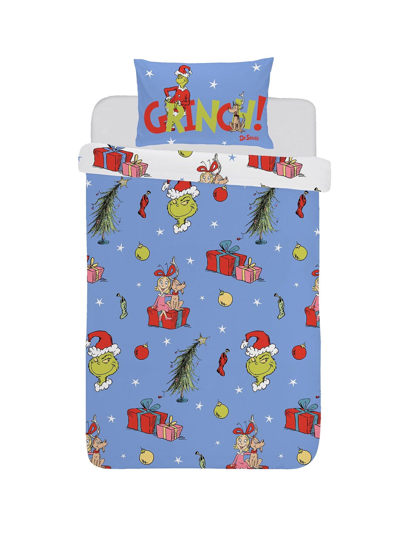 Image 2 of 5 of The Grinch Reversible Christmas Duvet Cover Set - Multi