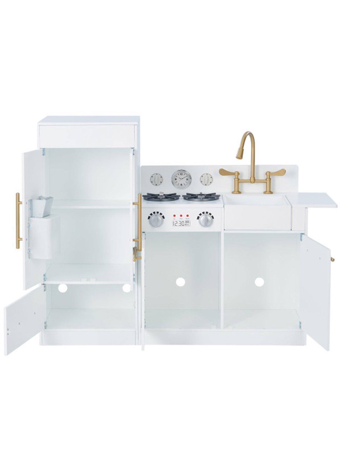 Teamson Kids Little Chef Chelsea Modern Play Kitchen White Gold Very