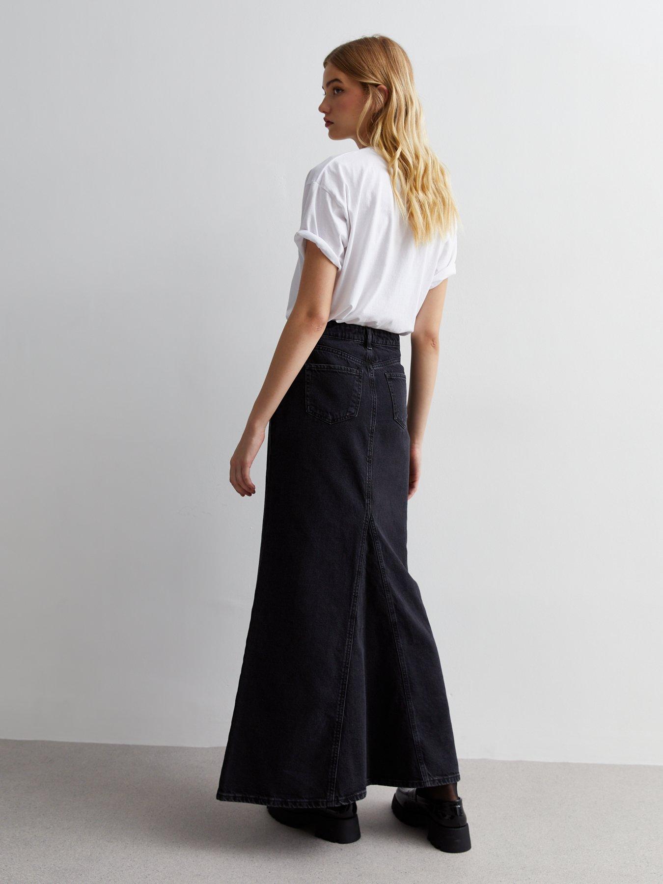 Black flare hotsell skirt sale