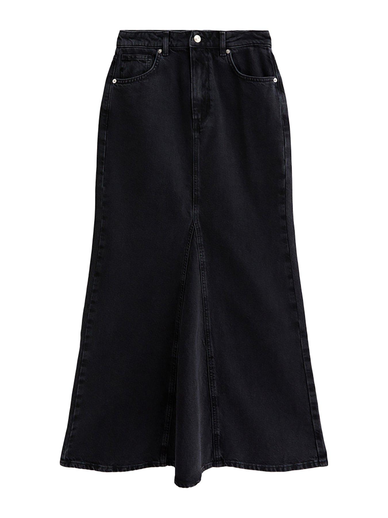 Black denim skirt very hotsell