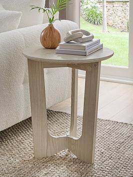Product photograph of Very Home Marcel Round Side Table - Oak from very.co.uk