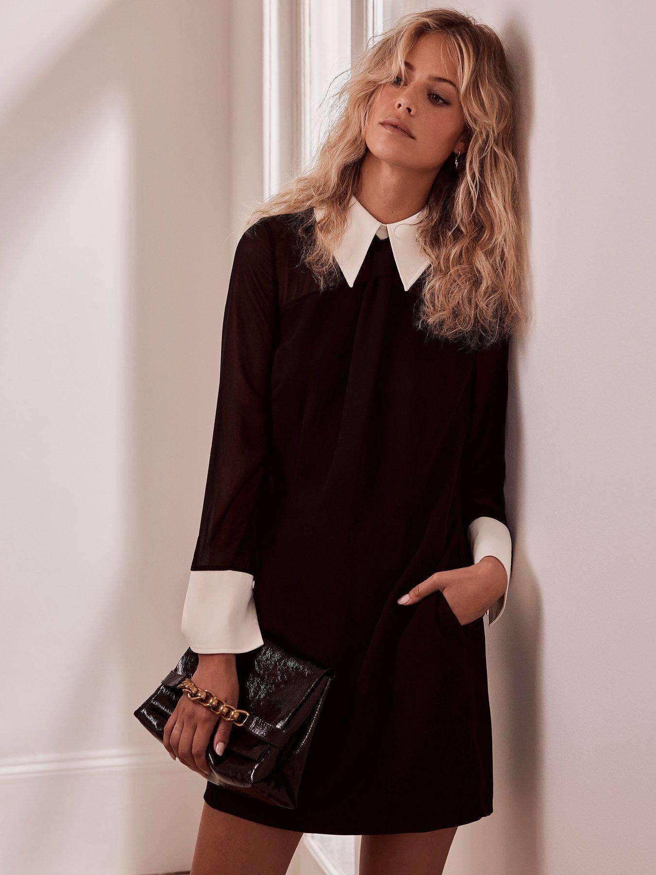 Mint Velvet Contrast Collar Shirt Dress | very.co.uk