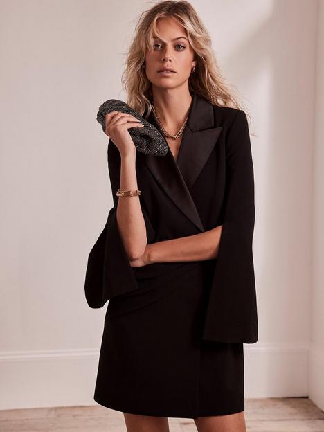 mint-velvet-black-split-sleeve-blazer-mini-dress