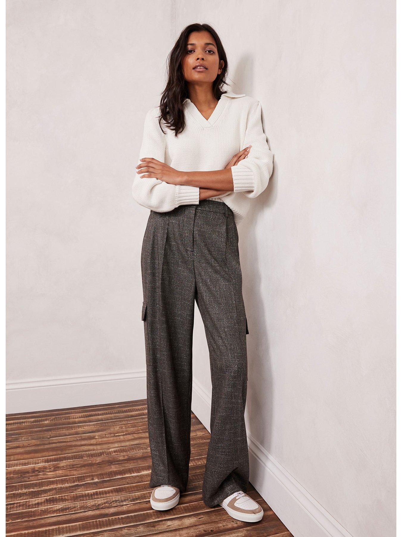 Velvet wide leg outlet trousers uk