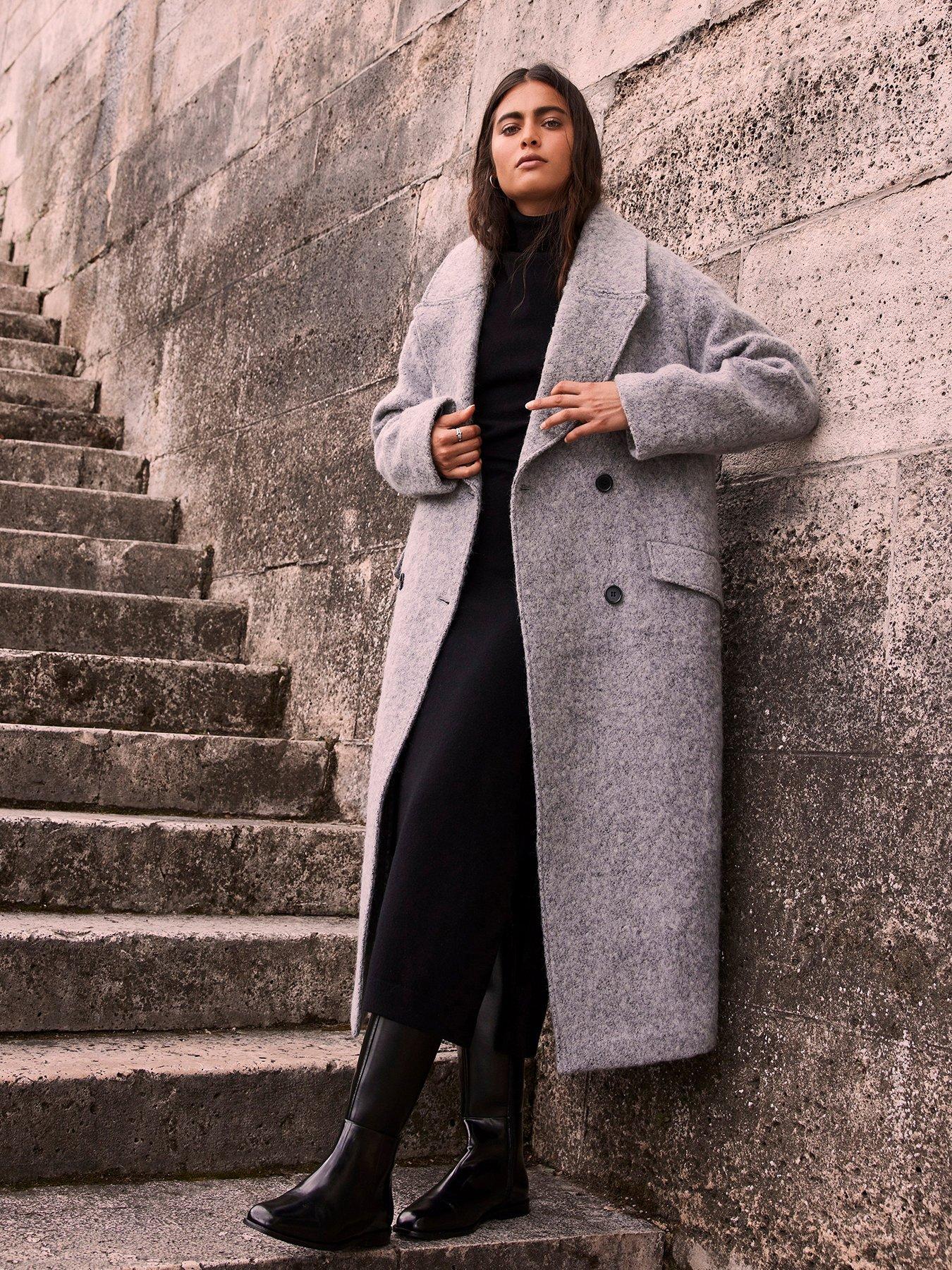 Grey on sale midi coat