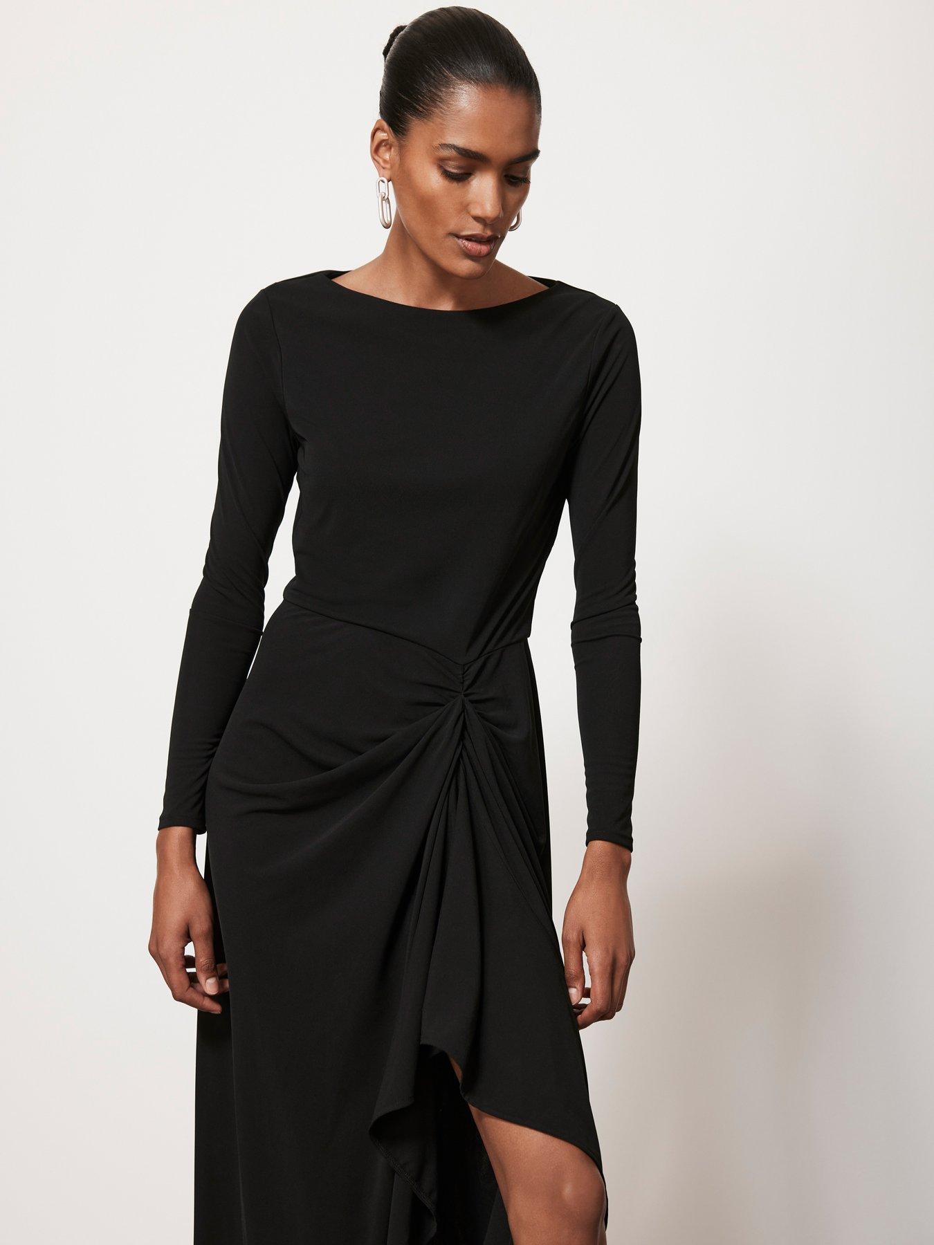 Mint Velvet Drape Front Jersey Midi Dress | Very.co.uk