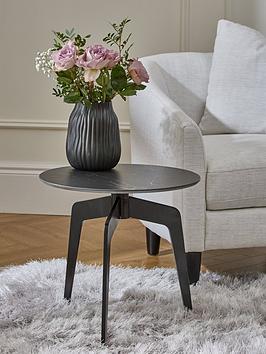 Product photograph of Very Home Stiletto Ceramic Top Side Table - Black from very.co.uk
