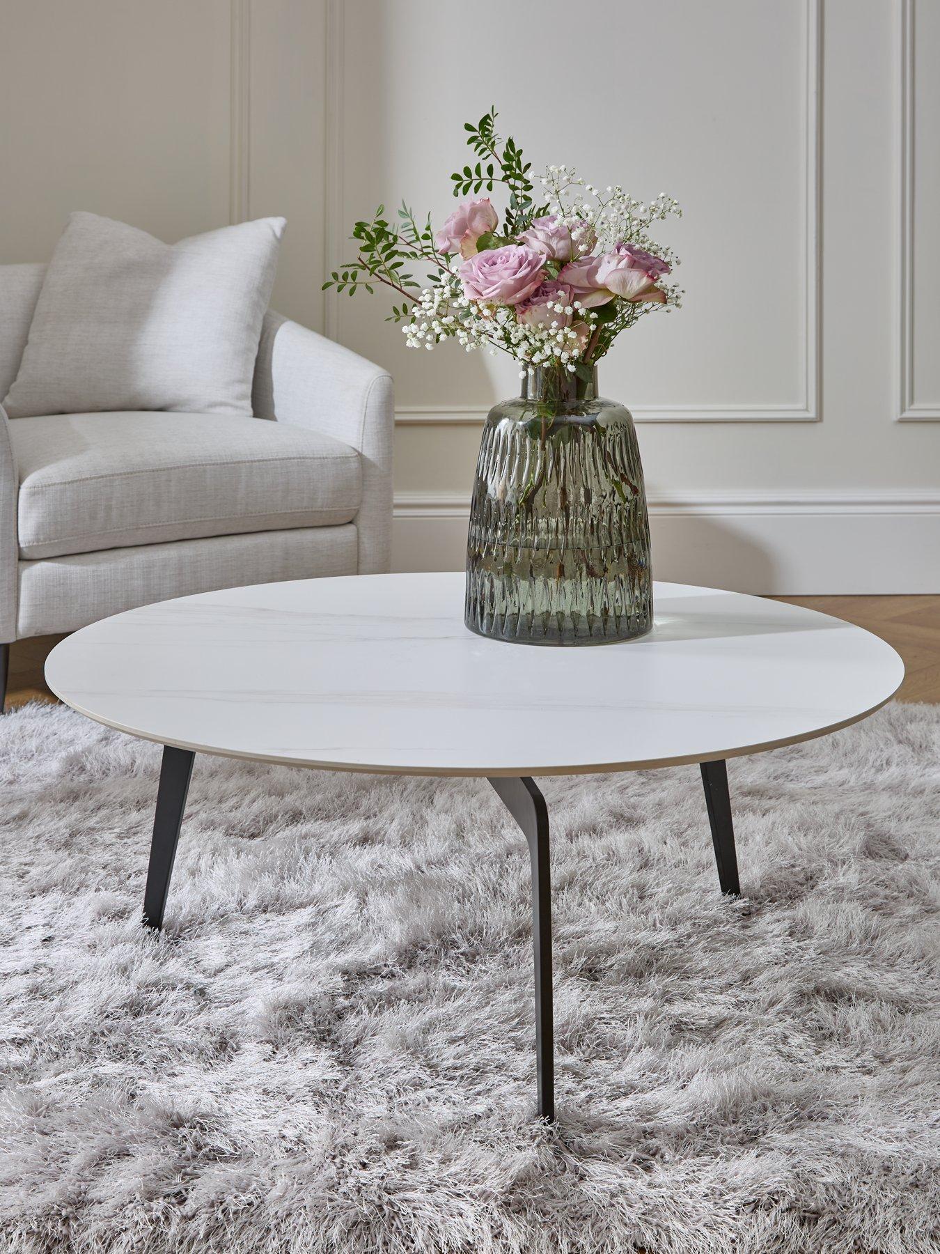 undefined Stiletto Ceramic Top Coffee Table - White