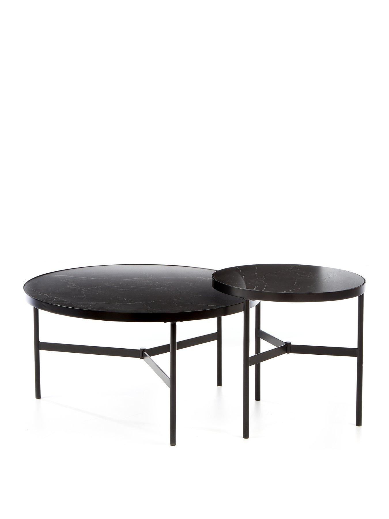 Image 2 of 5 of Very Home Pisa Ceramic Top&nbsp;Nest of 2&nbsp;Tables - Black