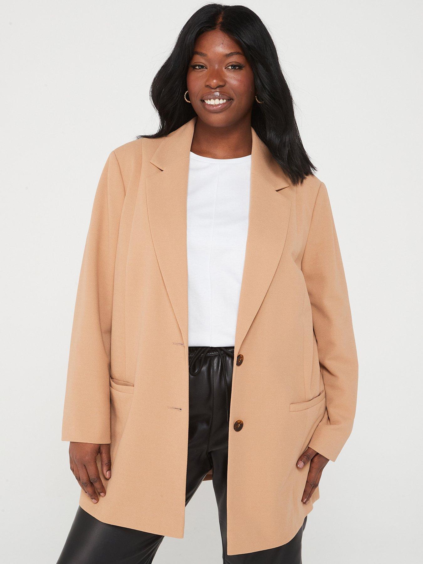 Beige longline blazer hotsell