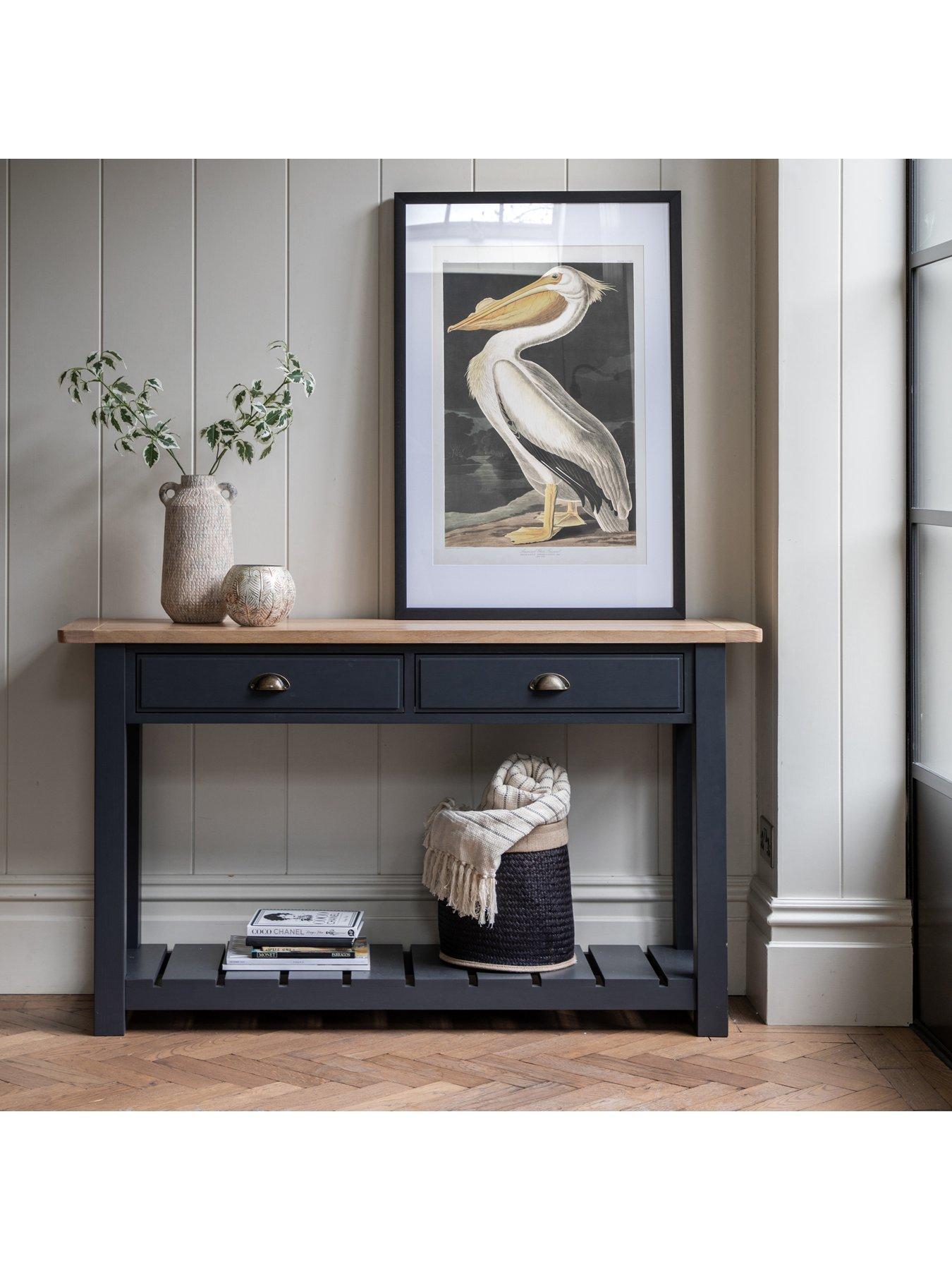 Product photograph of Gallery Eton 2 Drawer Console Table from very.co.uk