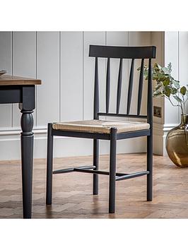 Product photograph of Gallery Pair Of Eton Dining Chairs - Oak Blue from very.co.uk