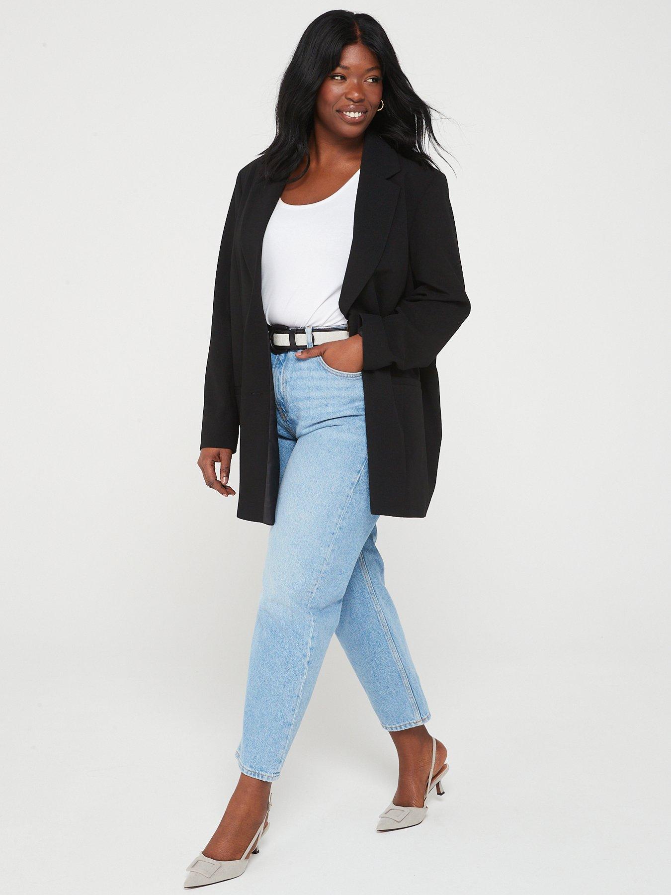 Black longline blazer clearance womens