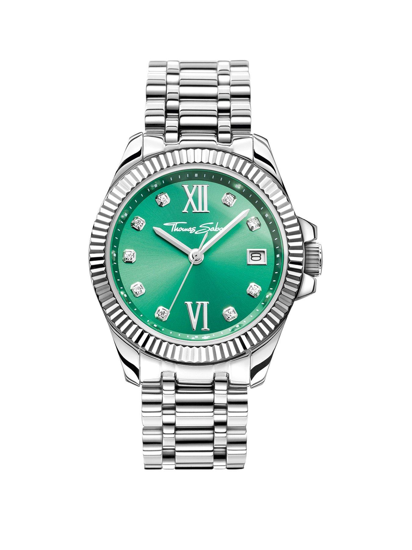 Product photograph of Thomas Sabo Divine Colours - Green Dial Watch from very.co.uk