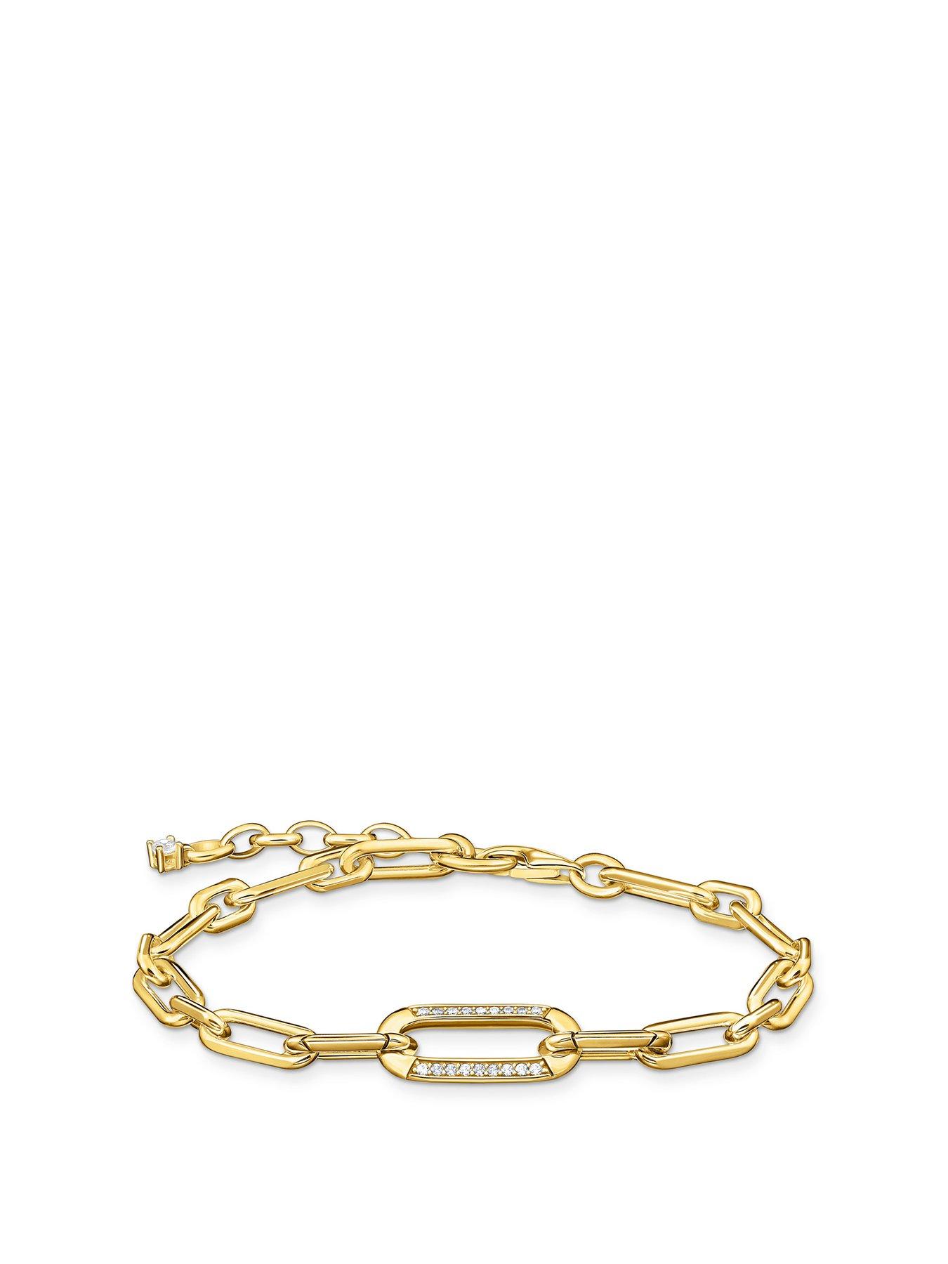 Product photograph of Thomas Sabo Sterling Gold Plated Bracelet from very.co.uk