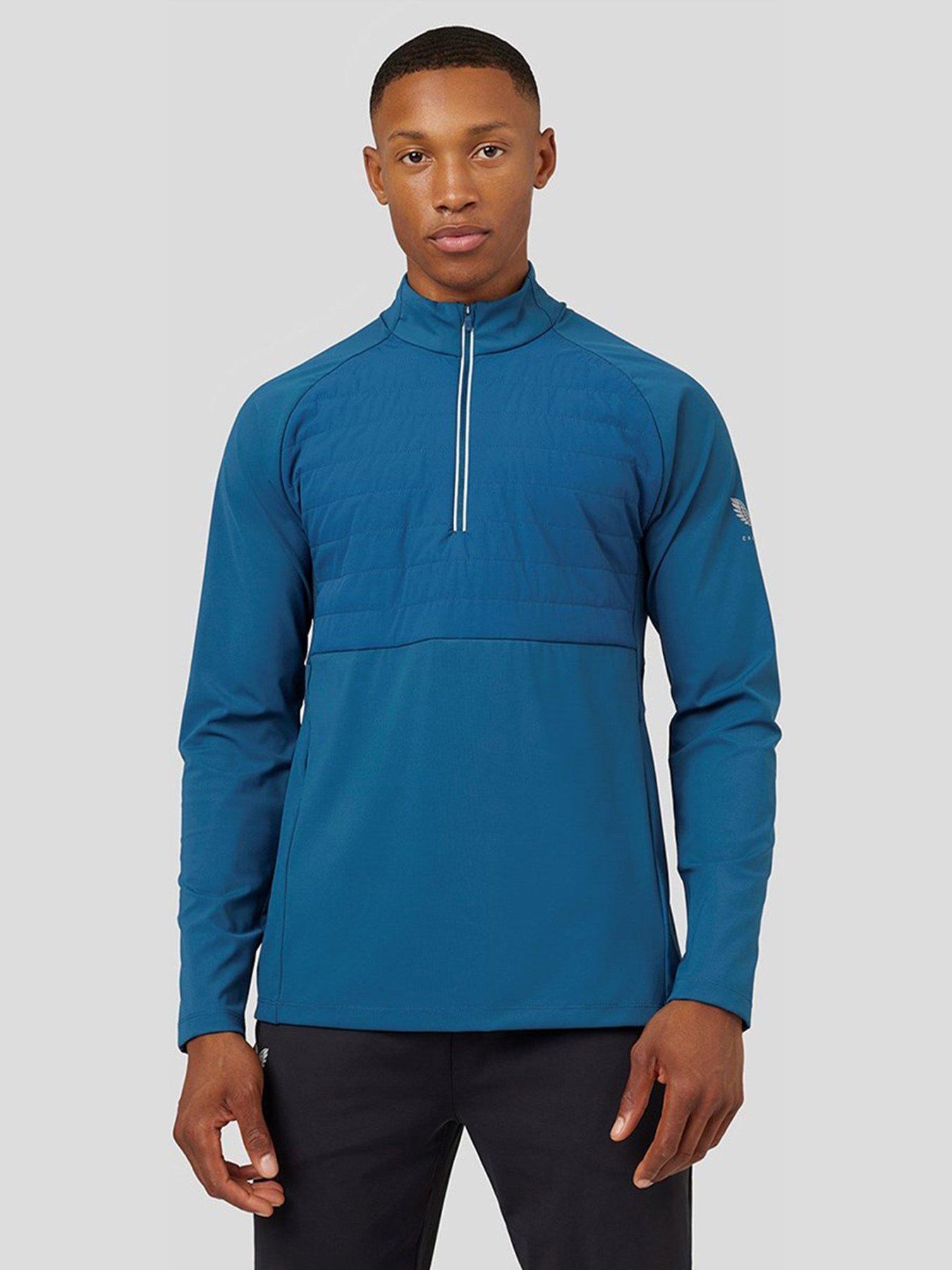 Castore Mens Training Hybrid Quarter Zip Green Very