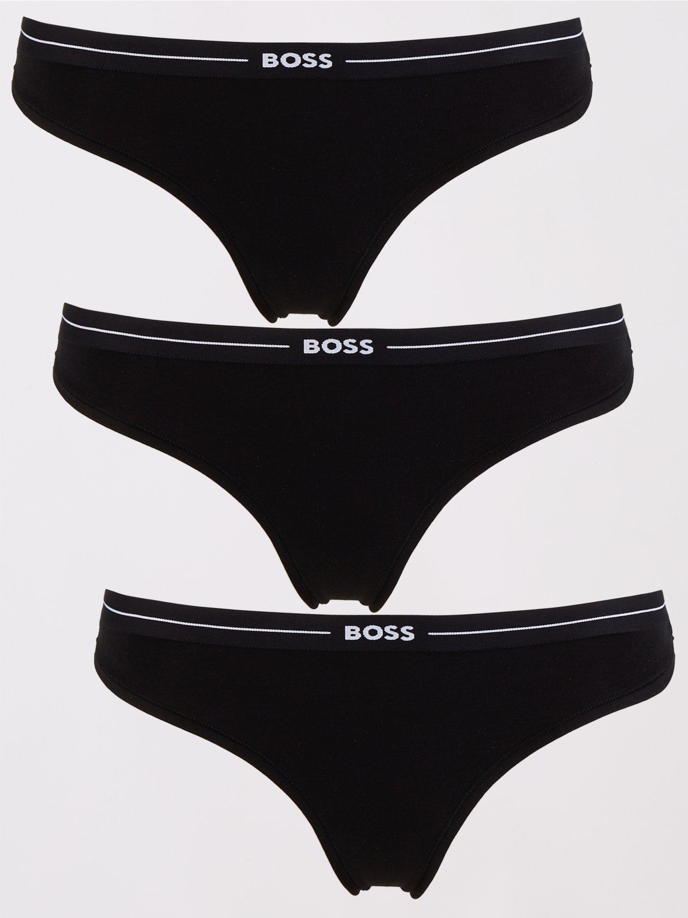 BOSS 3 Pack Thong - Black