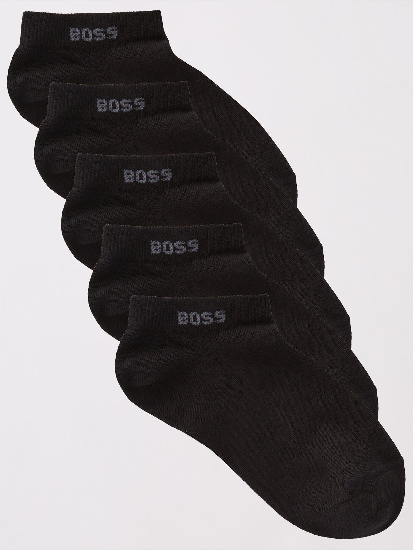 Boss 5 Pack Logo Trainer Sock - Black