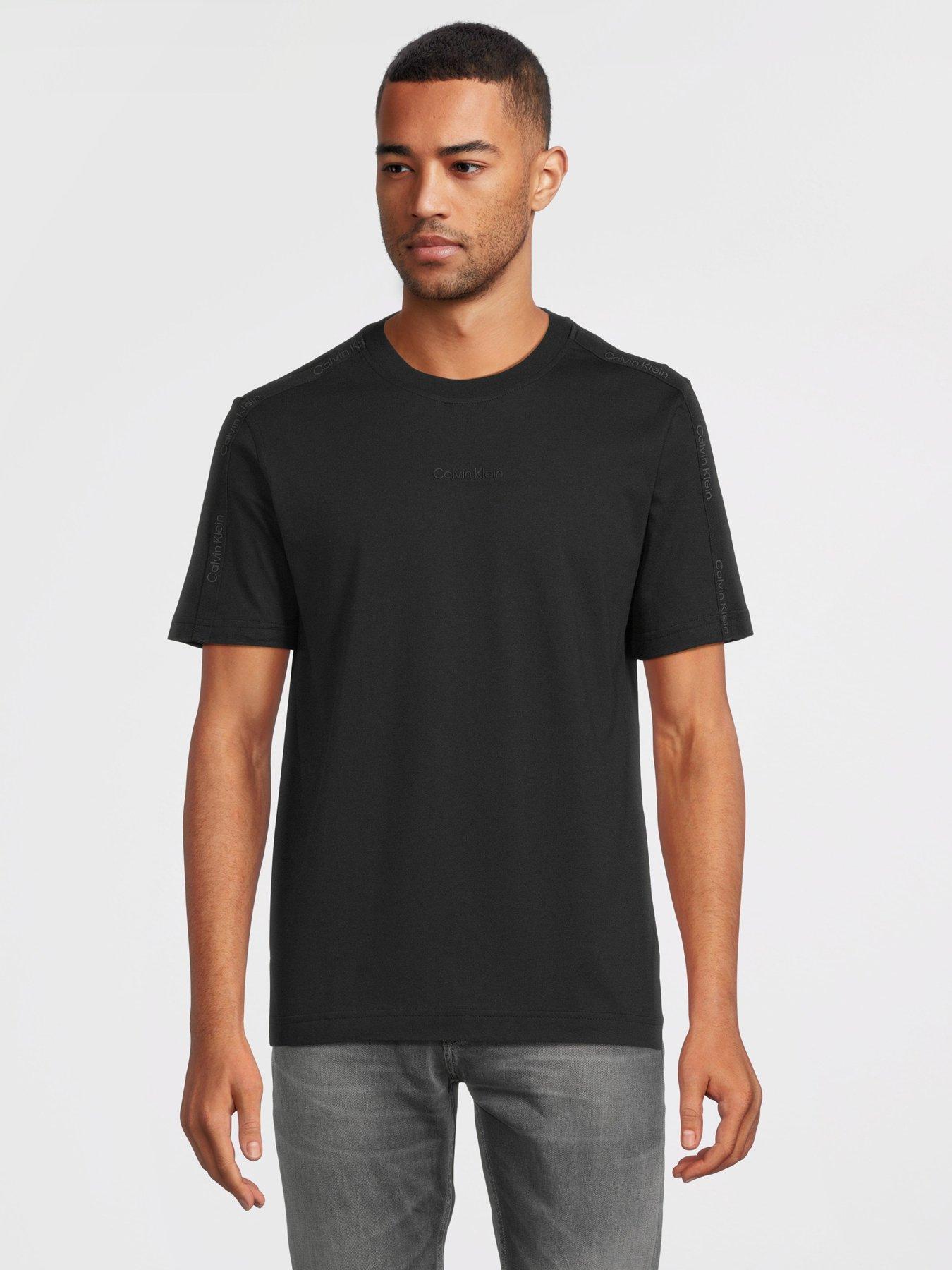 Calvin Klein Ck Sport Tape Logo Short Sleeve T-shirt - Black | Very.co.uk