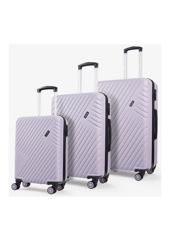 front image of rock-luggage-santiago-hardshell-8-wheel-suitcase-3-piece-set