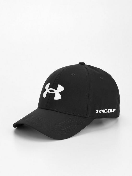 front image of under-armour-golf-96-hat-black