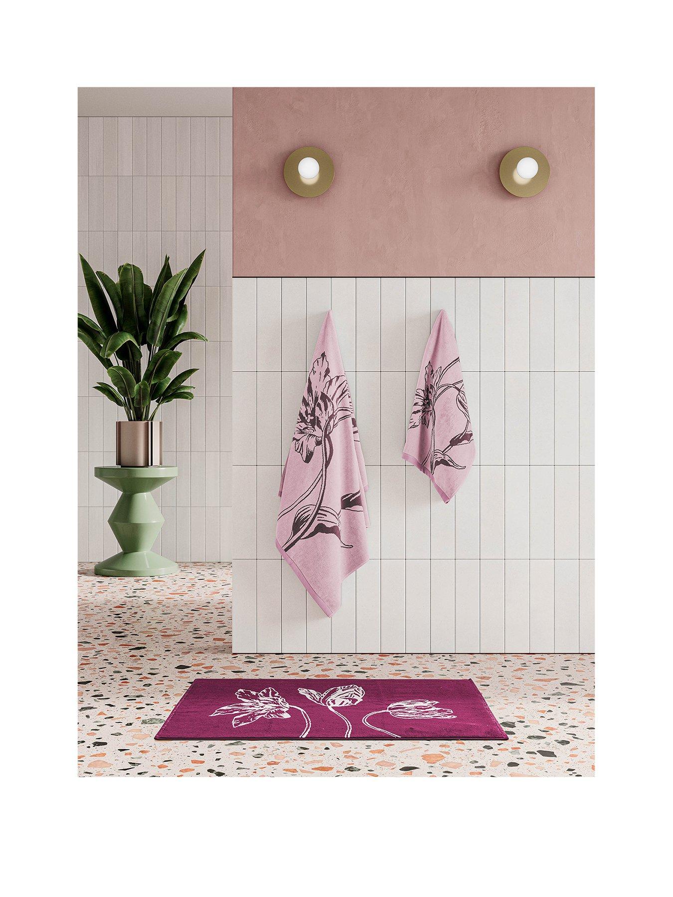 Image 1 of 2 of Ted Baker Tulip 100% Cotton Percale Bath Towels - Dusky Rose