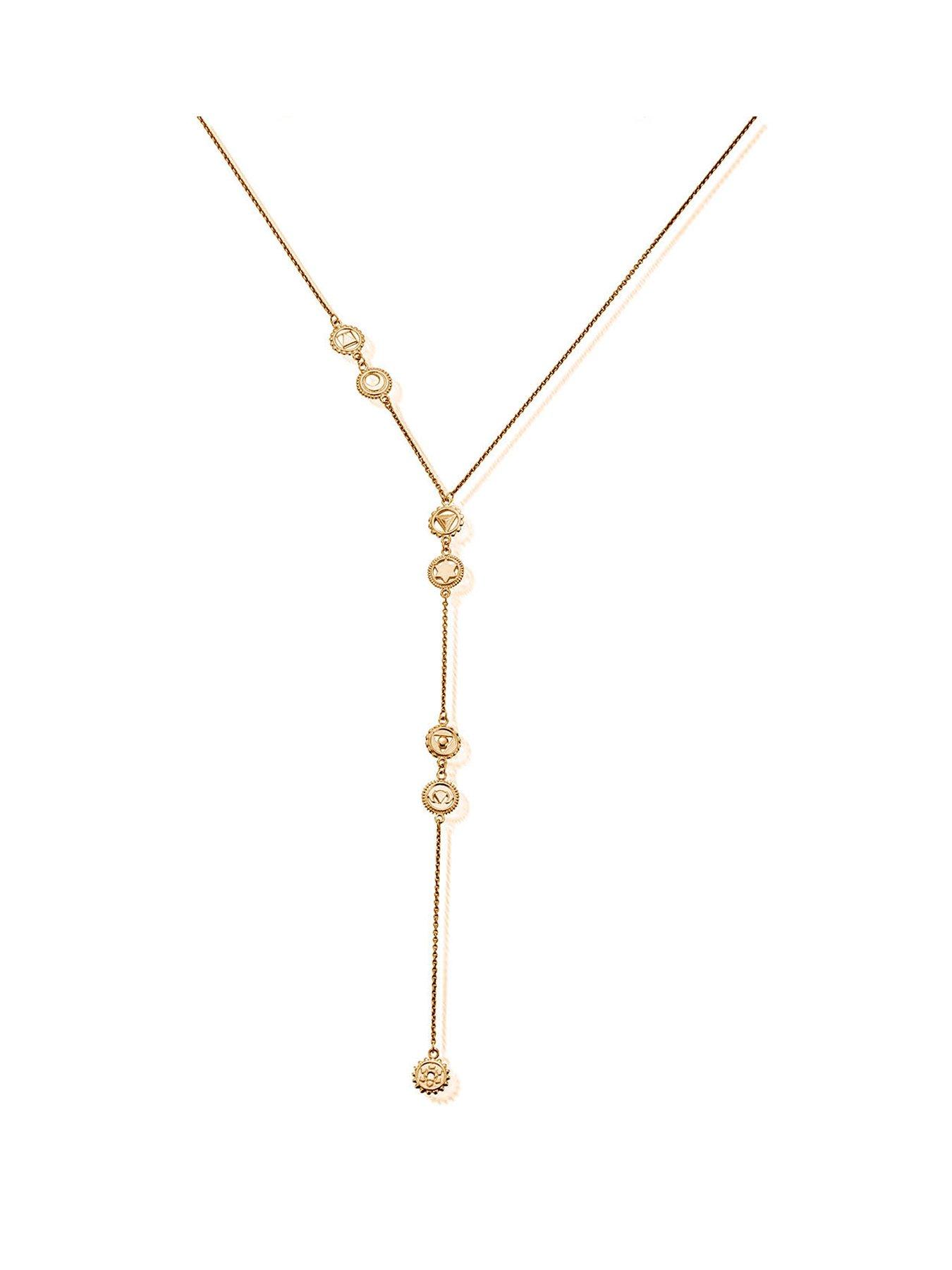 Product photograph of Chlobo Gold Positive Vibes Lariat Necklace from very.co.uk