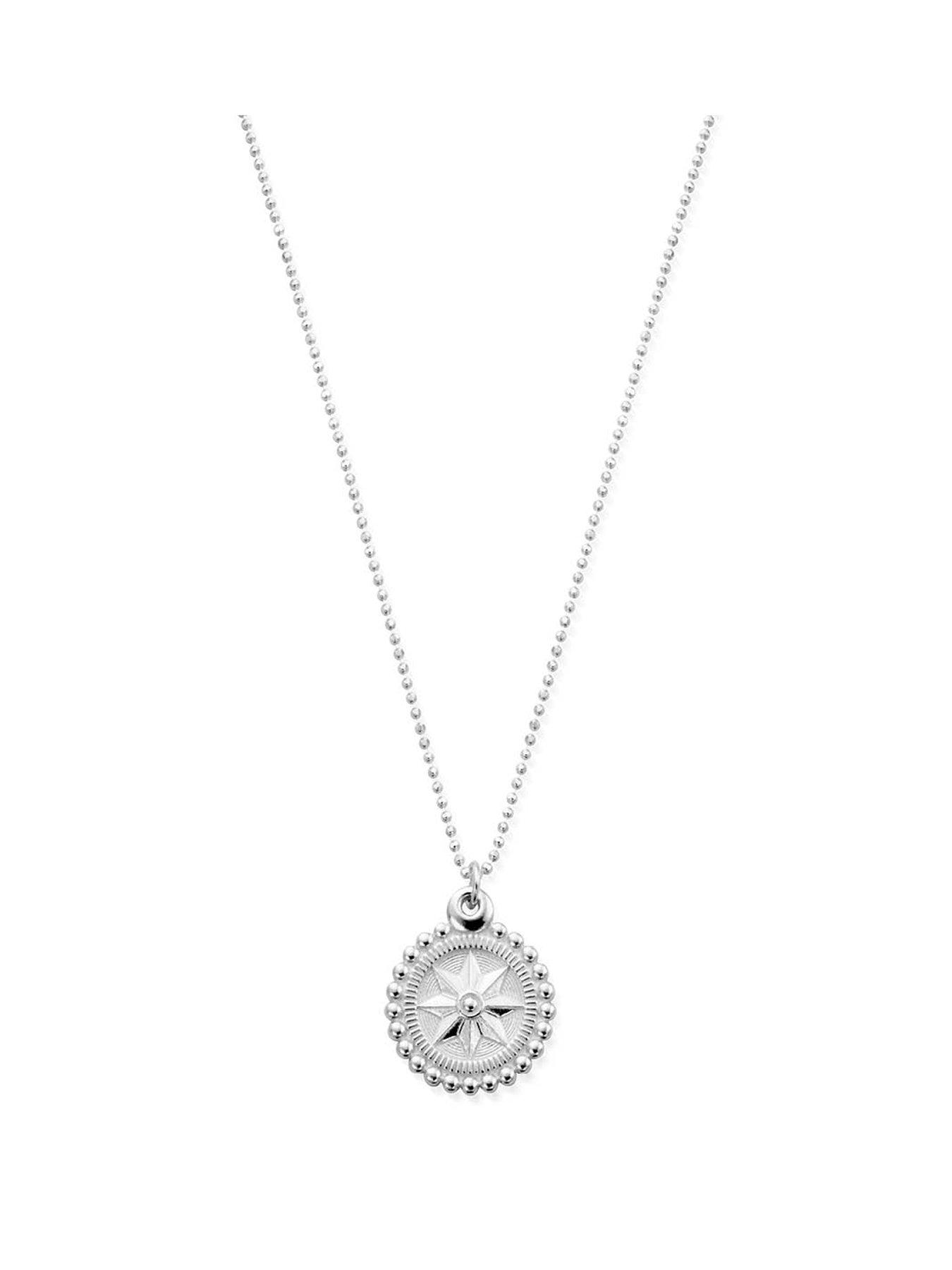 Product photograph of Chlobo Diamond Cut Chain With Bobble Compass Pendant from very.co.uk