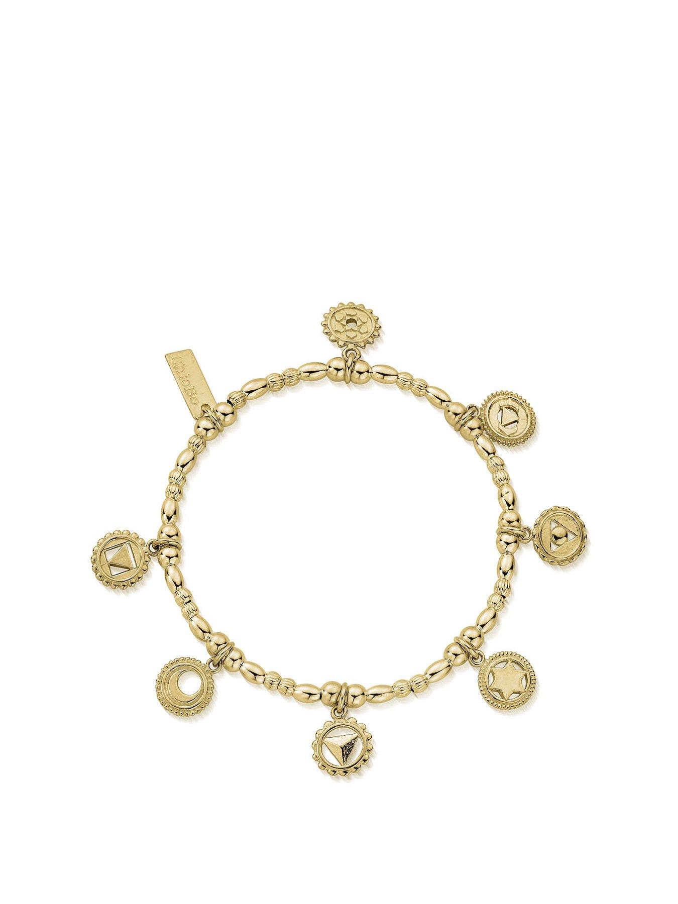 Product photograph of Chlobo Gold Positive Vibes Bracelet from very.co.uk