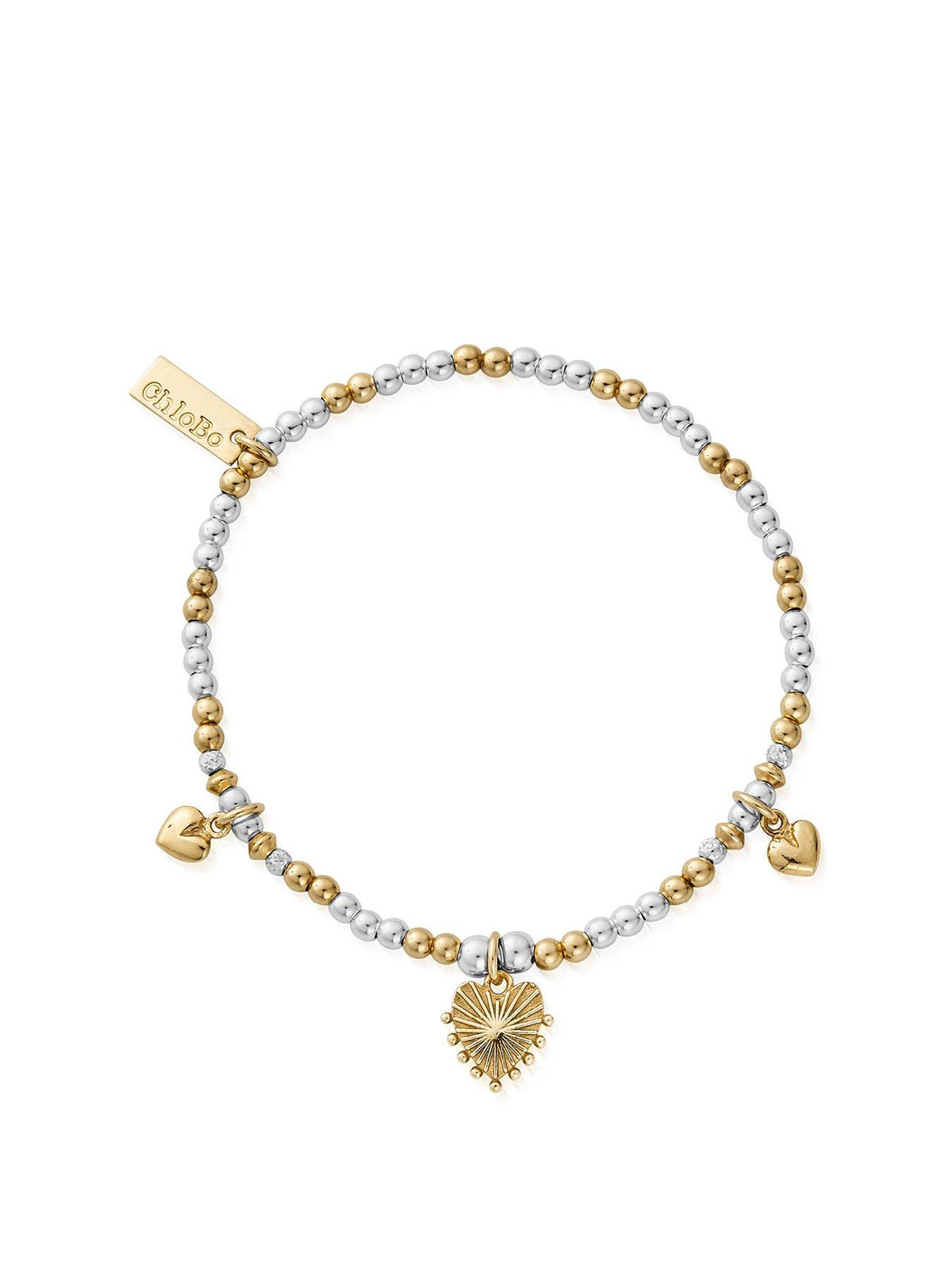 Product photograph of Chlobo Gold And Silver Everyday Love Bracelet from very.co.uk