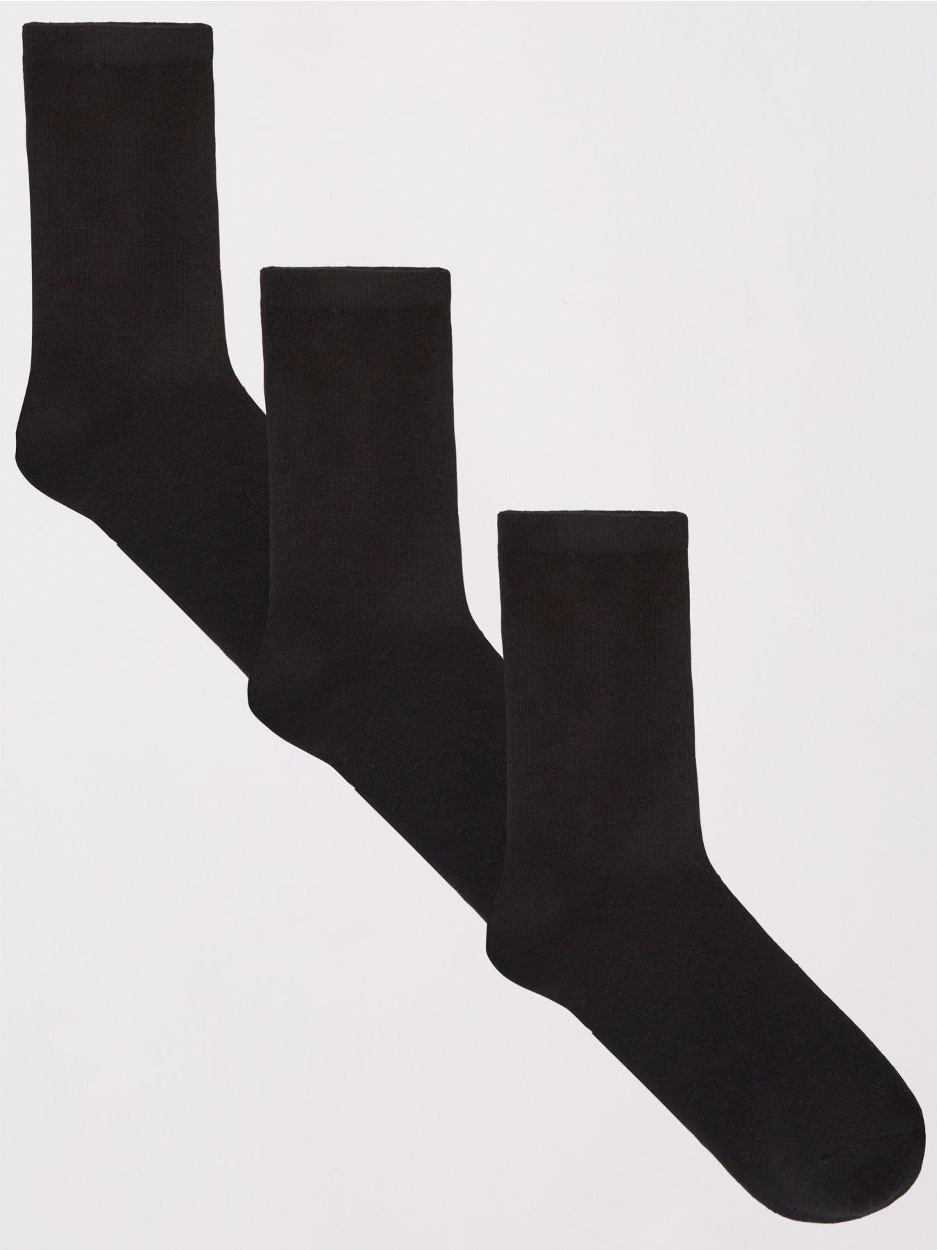 undefined 3 Pack Ankle Socks - Black