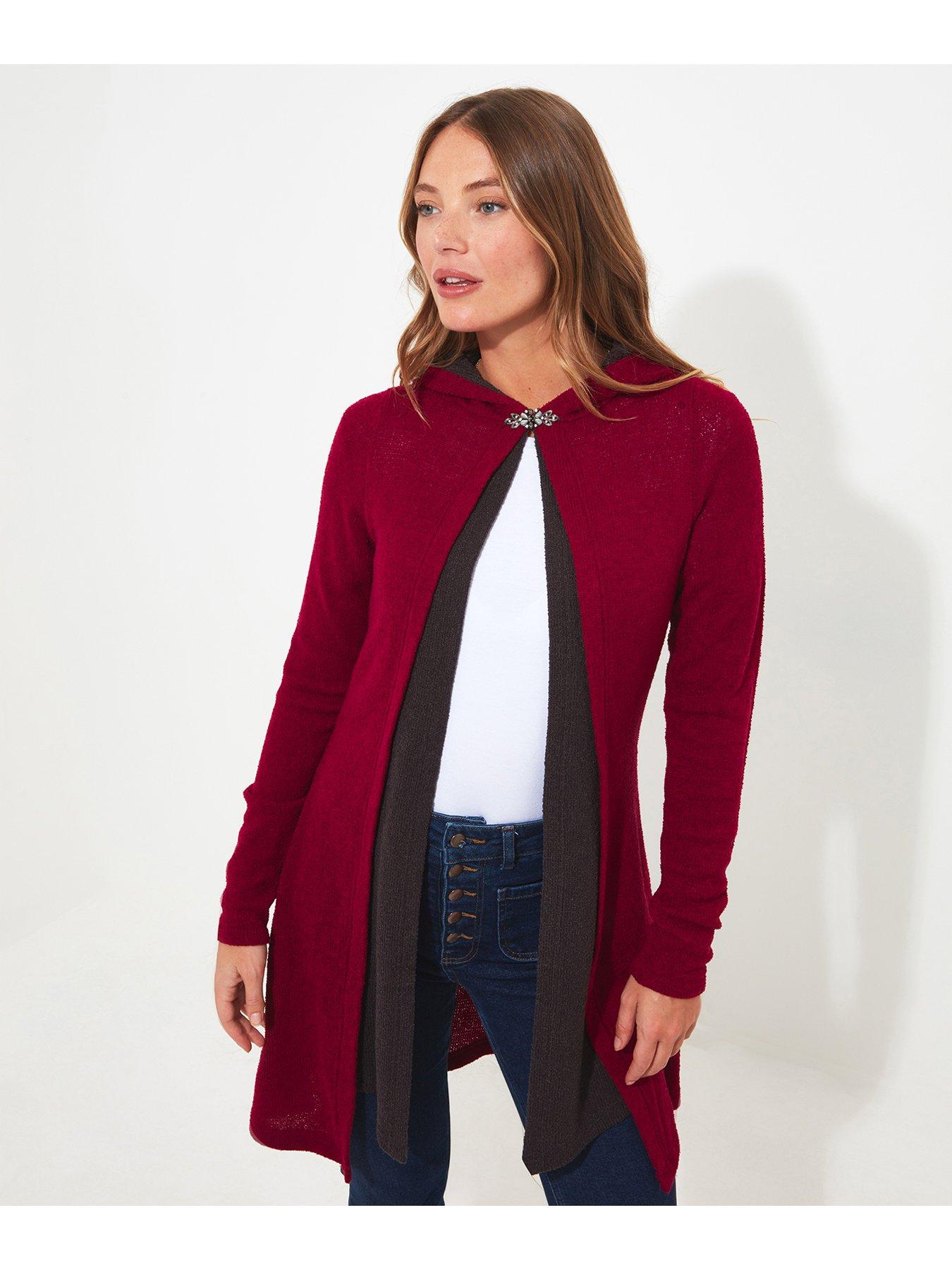 Red long cardigan on sale uk