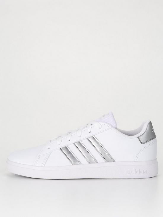 front image of adidas-sportswear-kids-girls-grand-court-20-trainers-whitesilver