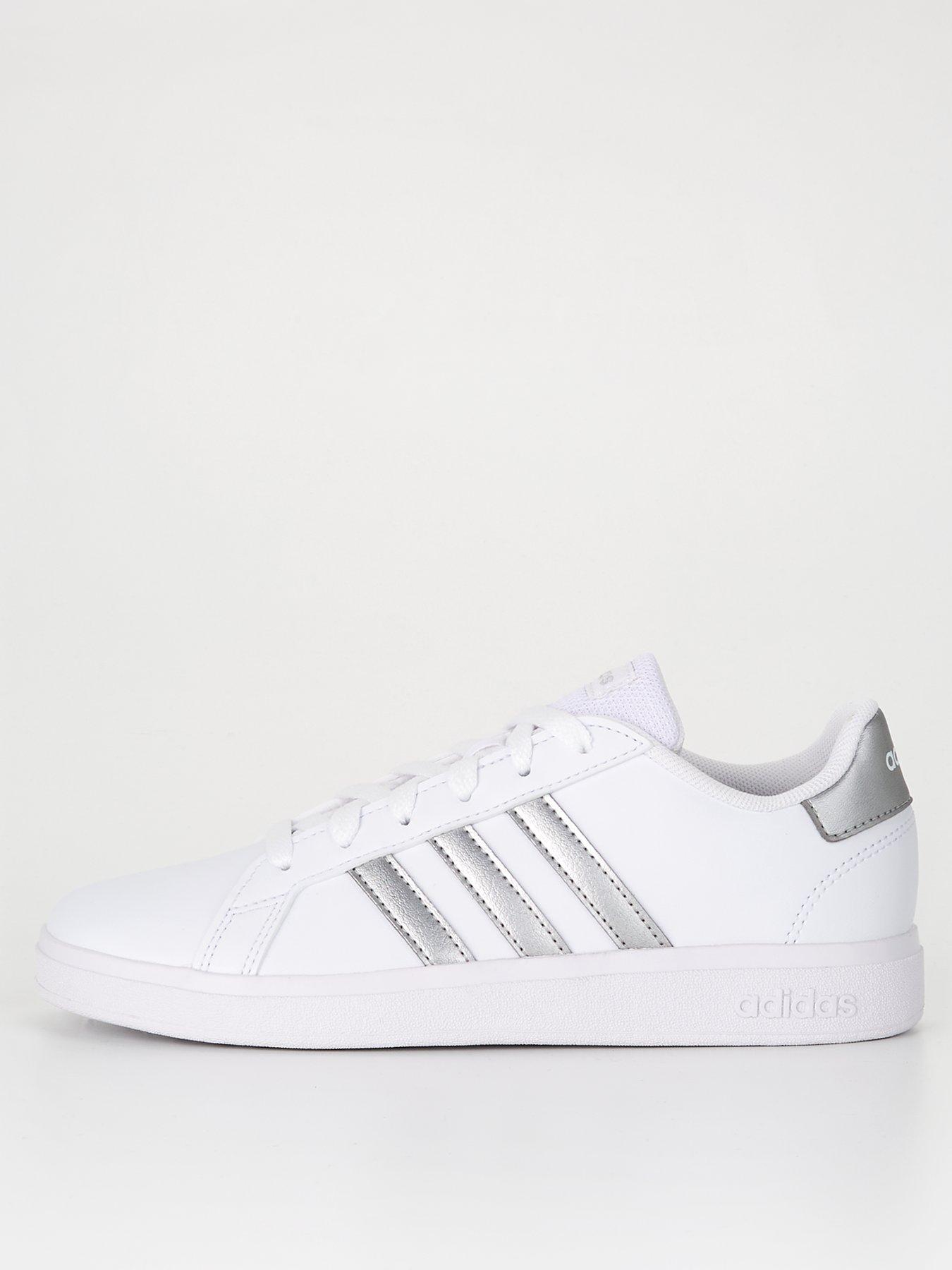 undefined Kids Girls Grand Court 2.0 Trainers - White/Silver