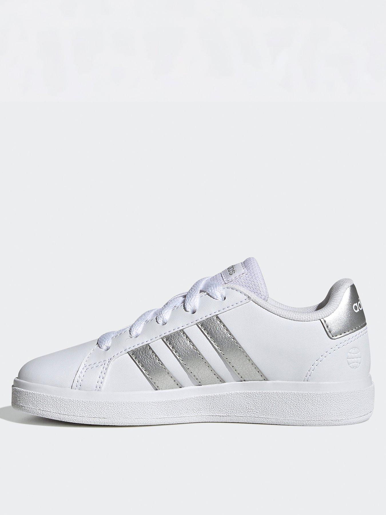Adidas White Junior Shoes Adidas Sportswear Kids Girls Grand Court