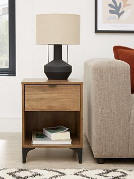 Product photograph of Very Home Wakefield Side Table - Dark Oak from very.co.uk