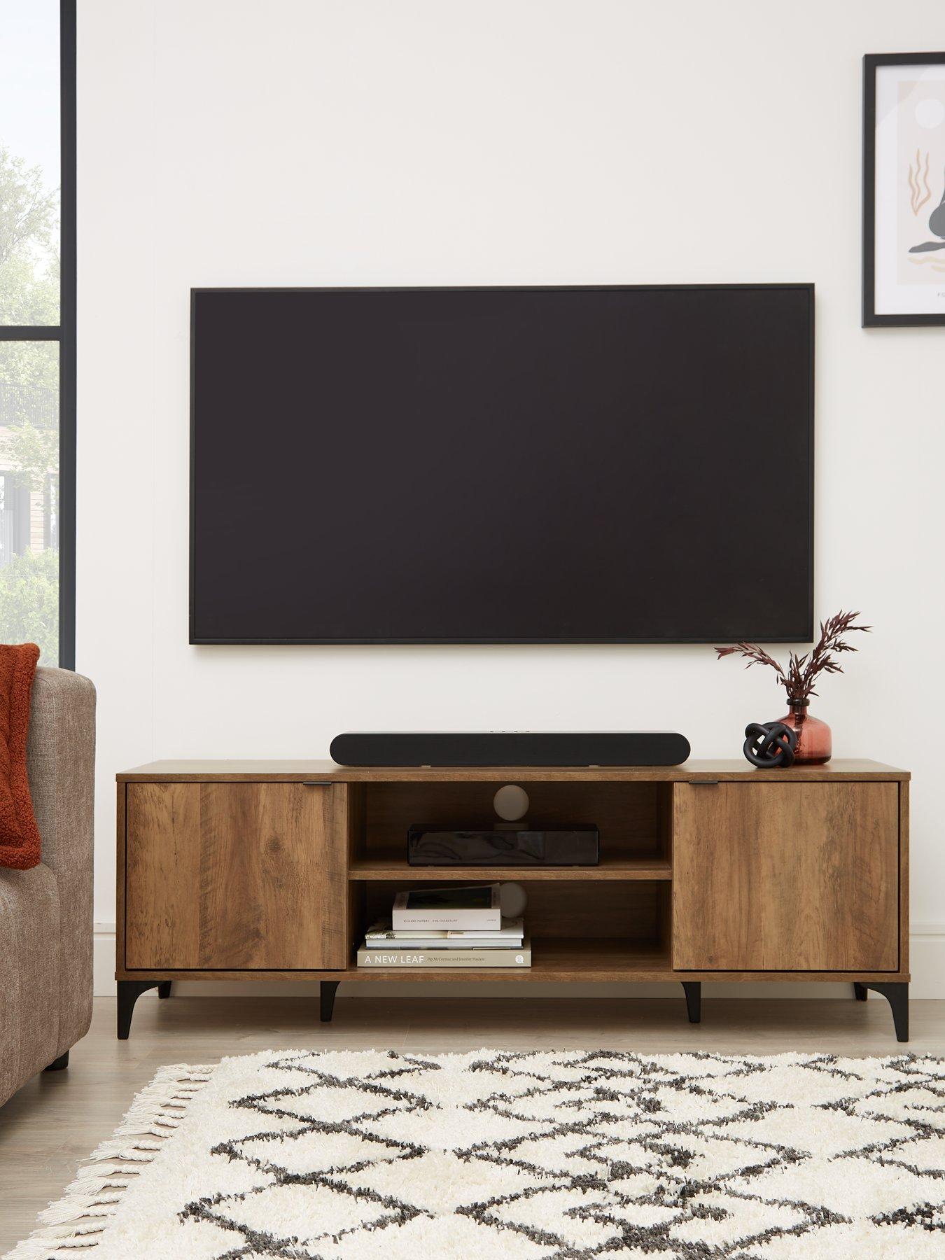 Product photograph of Very Home Wakefield 2 Door Tv Unit - Dark Oak - Fits Up To 55 Inch from very.co.uk