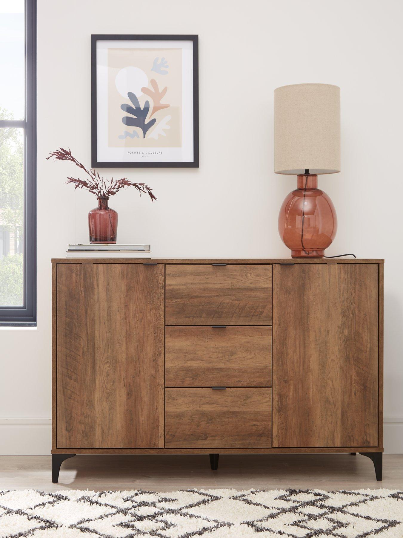 Product photograph of Very Home Wakefield Large Sideboard - Dark Oak from very.co.uk