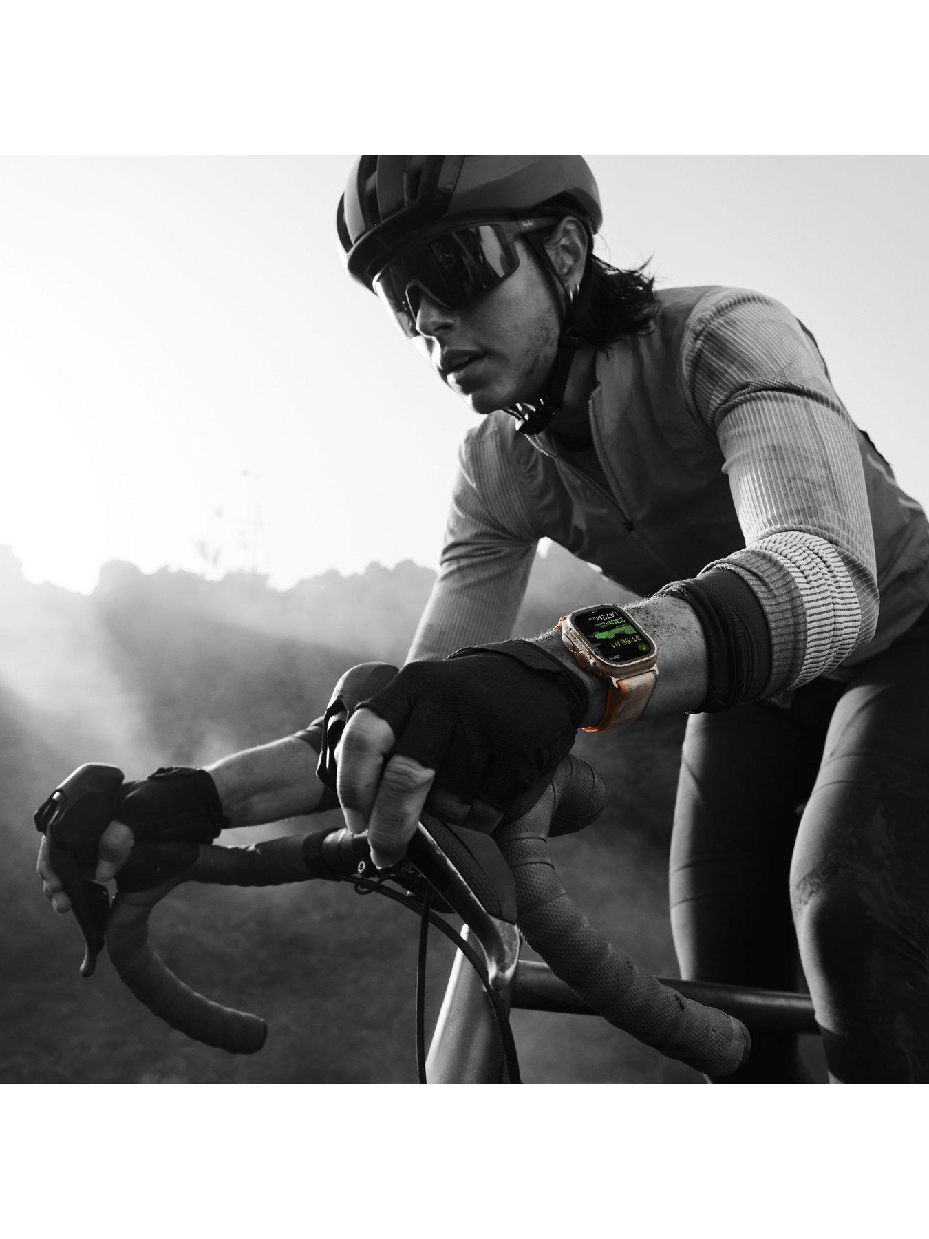 Image 4 of 7 of Apple Watch Ultra 2 (GPS + Cellular), 49mm Titanium Case with Orange/Beige Trail Loop - M/L