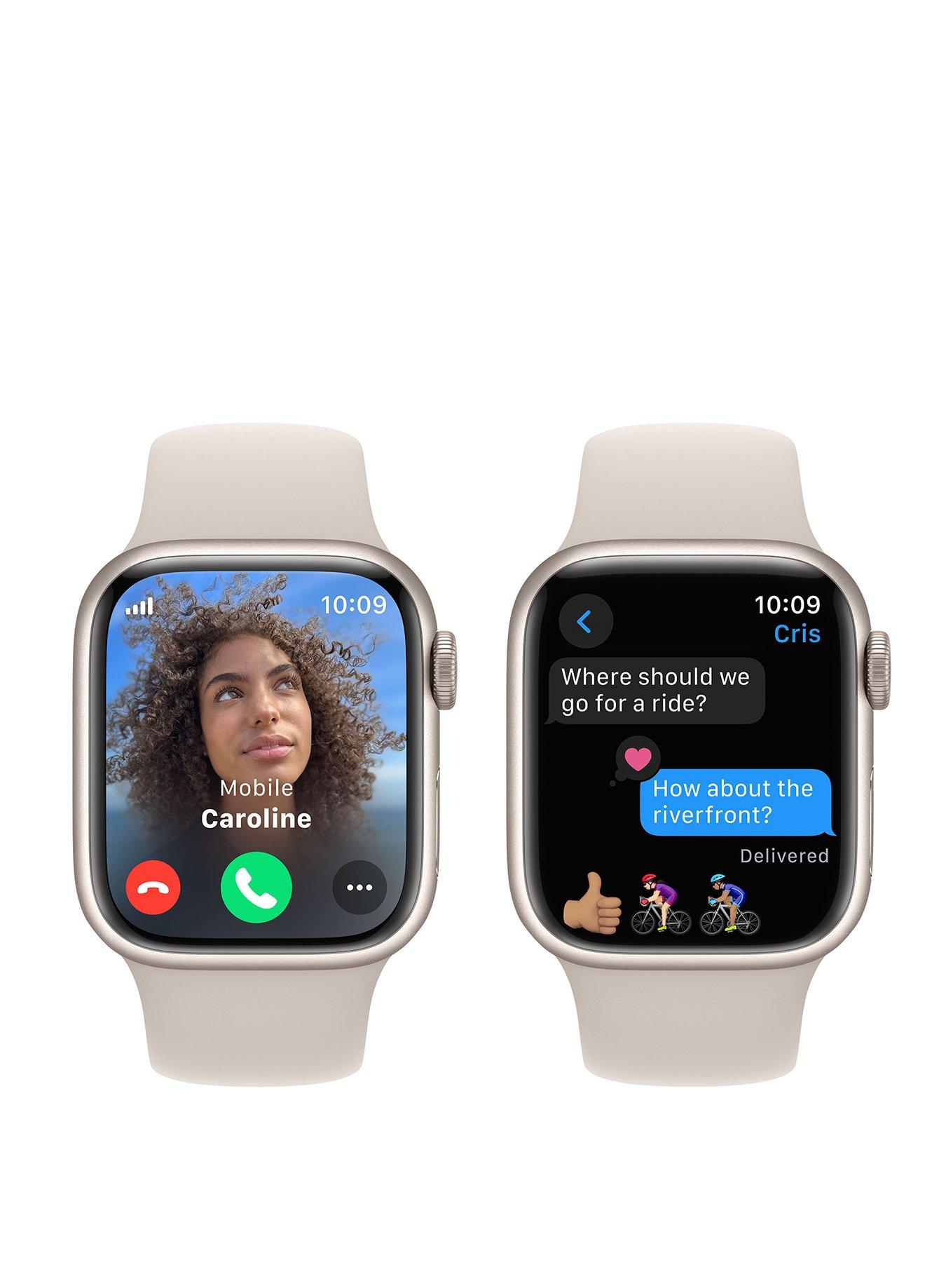 Apple Watch Series 9 (GPS + Cellular), 41mm Starlight Aluminium