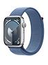 image of apple-watch-series-9-gps-45mm-silver-aluminium-case-with-winter-blue-sport-loop