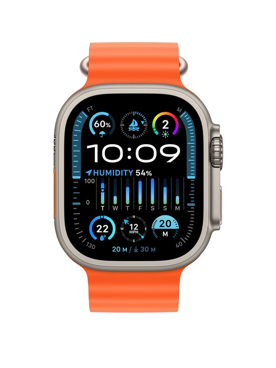 stillFront image of apple-watch-ultra-2-gps-cellular-49mm-titanium-case-with-orange-ocean-band