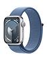  image of apple-watch-series-9-gps-41mm-silver-aluminium-case-with-winter-blue-sport-loop