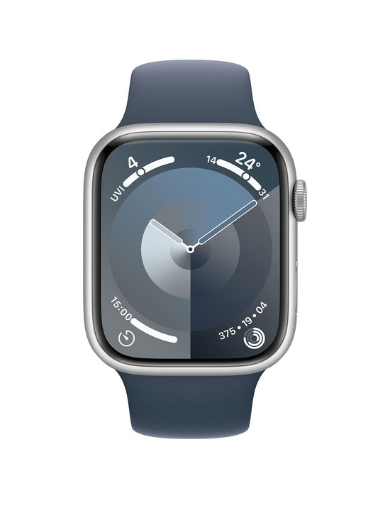 stillFront image of apple-watch-seriesnbsp9-gps-cellular-45mm-silver-aluminium-case-with-storm-blue-sport-band-sm