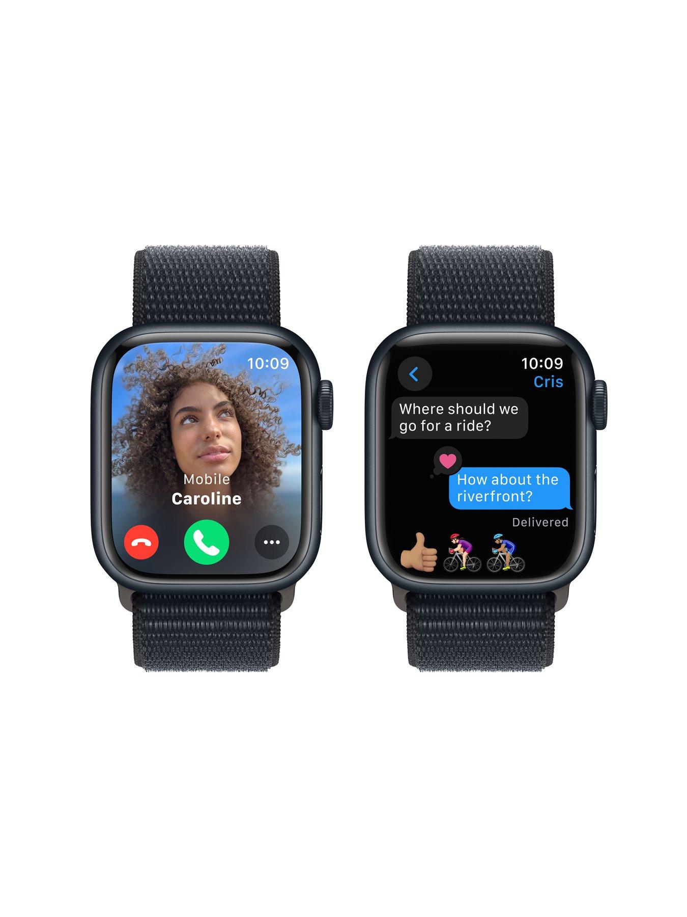 Image 4 of 8 of Apple Watch Series 9 (GPS), 41mm Midnight Aluminium Case with Midnight Sport Loop
