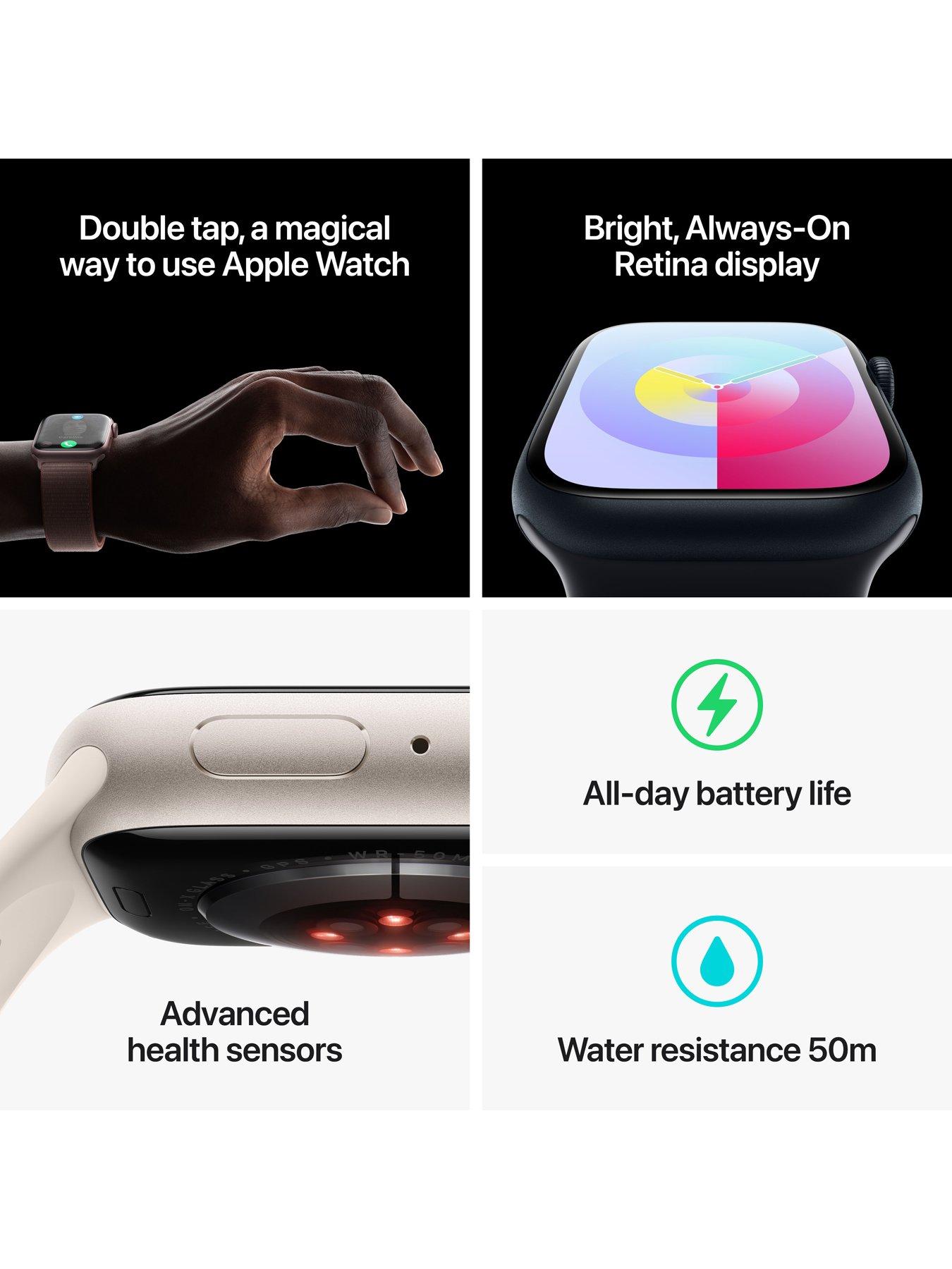 Image 6 of 8 of Apple Watch Series 9 (GPS), 41mm Midnight Aluminium Case with Midnight Sport Loop